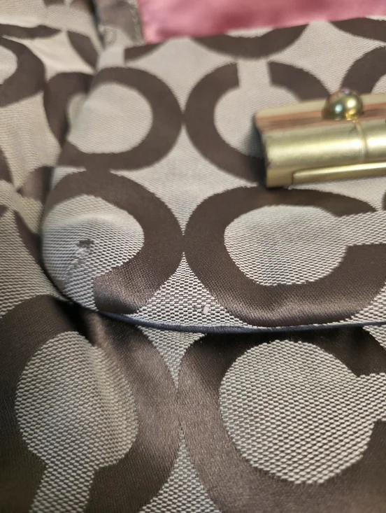 PROJECT Coach Kristen Hobo Tan Brown Sateen Canvas Monogram Slouchy Shoulder Bag - Picture 5 of 15